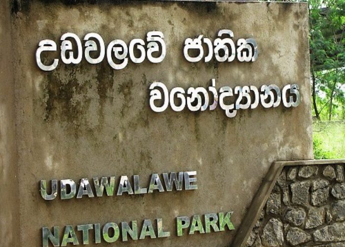 Ticket counter and entrance gate at Udawalawe National Park where tickets are bought and trackers are assigned